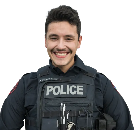 male police officer smiling